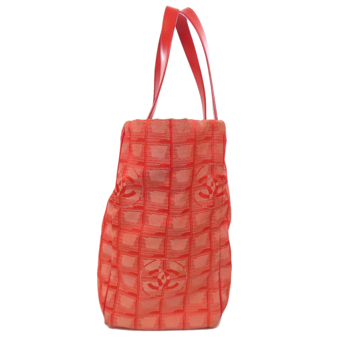 CHANEL Tote Bag Nylon jacquard Red New Travel Line MM