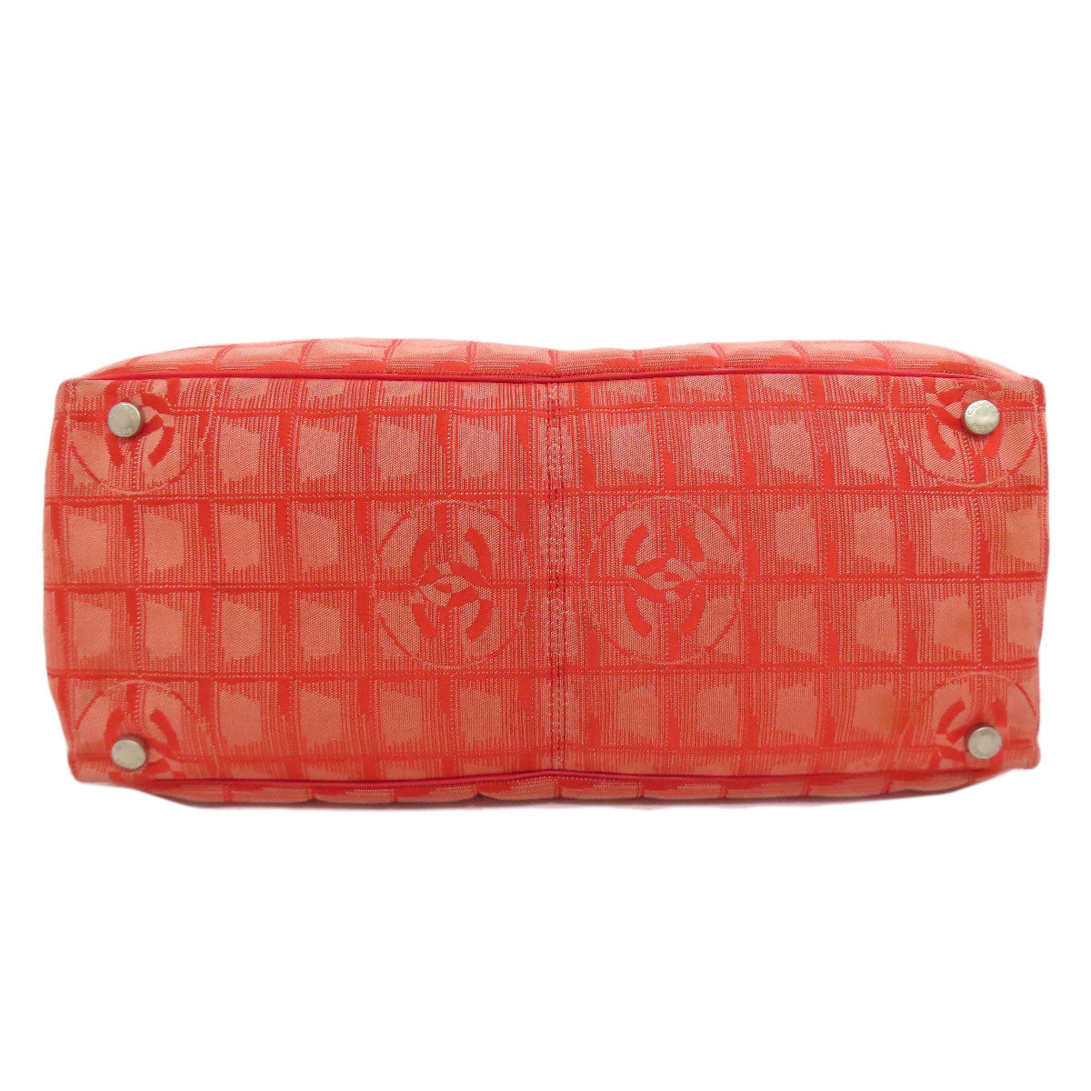 CHANEL Tote Bag Nylon jacquard Red New Travel Line MM