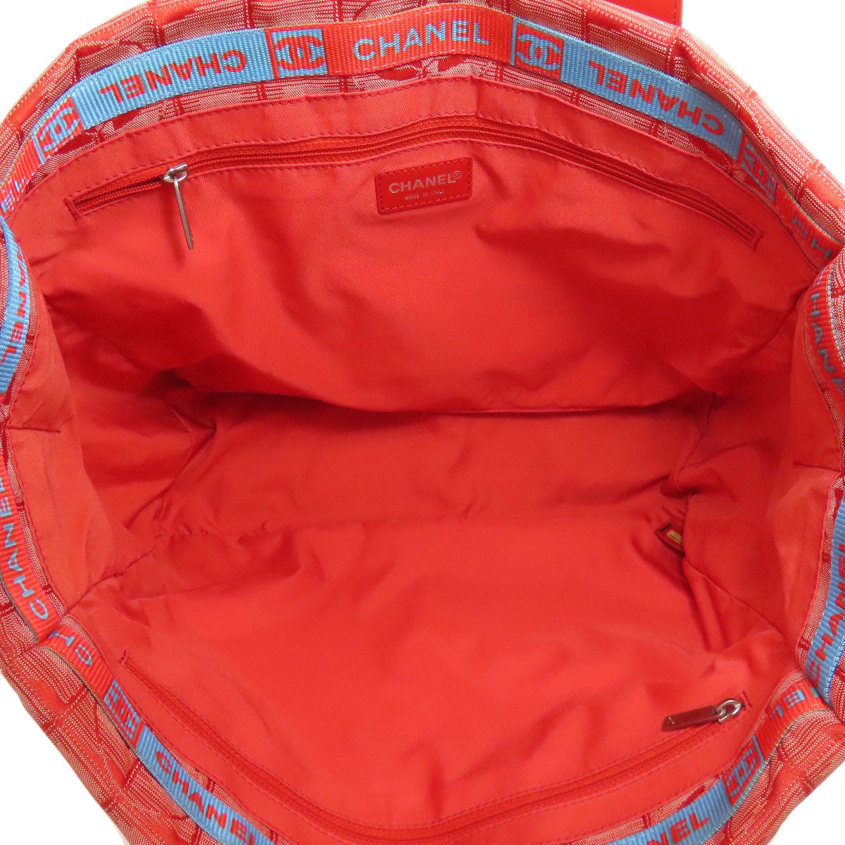 CHANEL Tote Bag Nylon jacquard Red New Travel Line MM