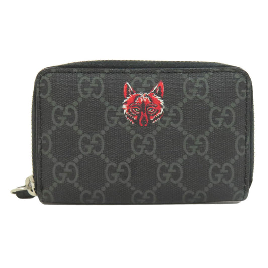 GUCCI Card Case 451276 PVC black Wolf GG Supreme