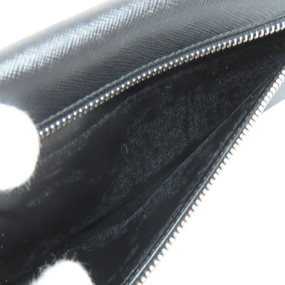 PRADA Long Wallet Purse 1M1037 Safiano black logo