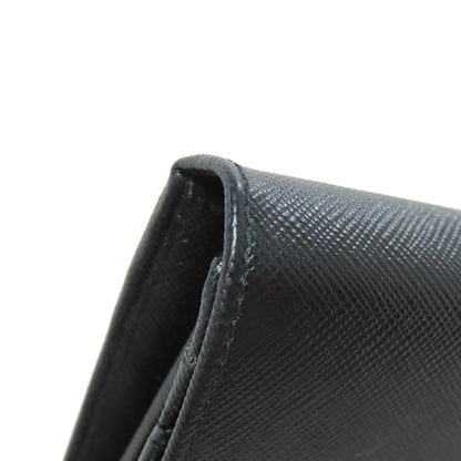 PRADA Long Wallet Purse 1M1037 Safiano black logo