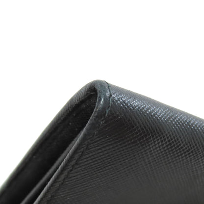 PRADA Long Wallet Purse 1M1037 Safiano black logo