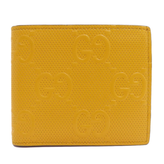 GUCCI Bifold Wallet 625555 leather yellow GG emboss
