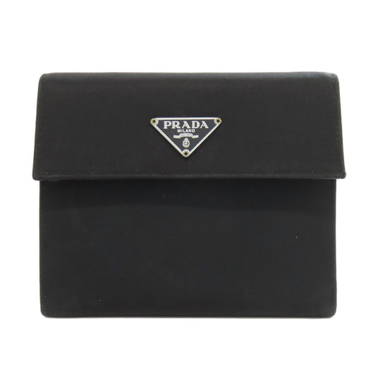 PRADA Bifold Wallet M170 Nylon black logoMetal