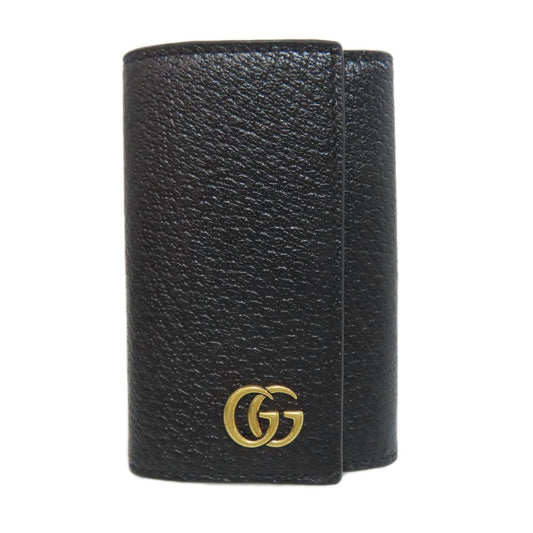 GUCCI Key case Key holder  435305 leather black GG Marmont