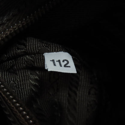 PRADA Handbag Satin Brown logo