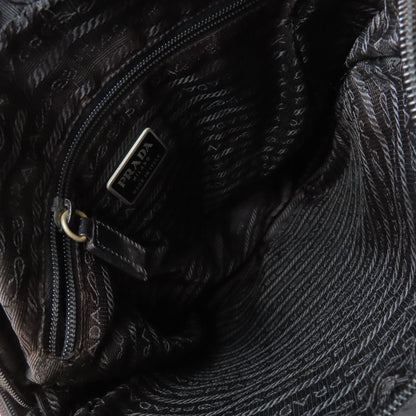 PRADA Shoulder Bag Nylon black logoMetal