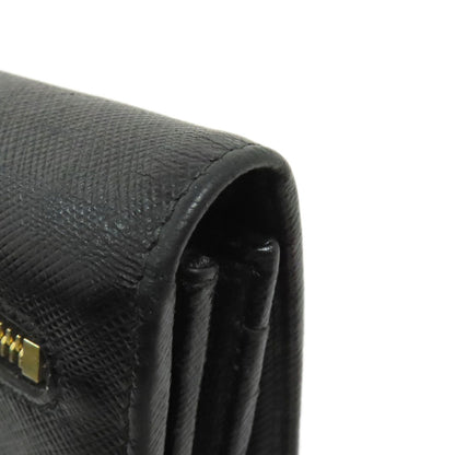PRADA Long Wallet Purse Safiano black logo