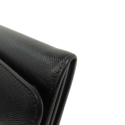 PRADA Long Wallet Purse Safiano black logo