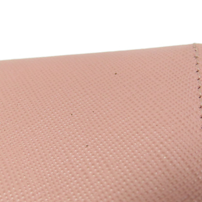 PRADA Coin case leather pink Saffiano logoMetal