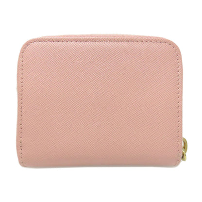 PRADA Coin case leather pink Saffiano logoMetal