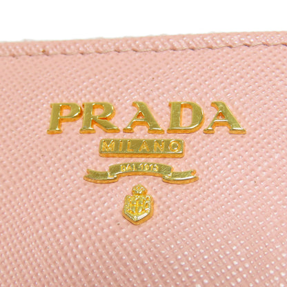 PRADA Coin case leather pink Saffiano logoMetal