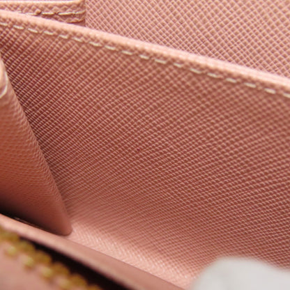 PRADA Coin case leather pink Saffiano logoMetal