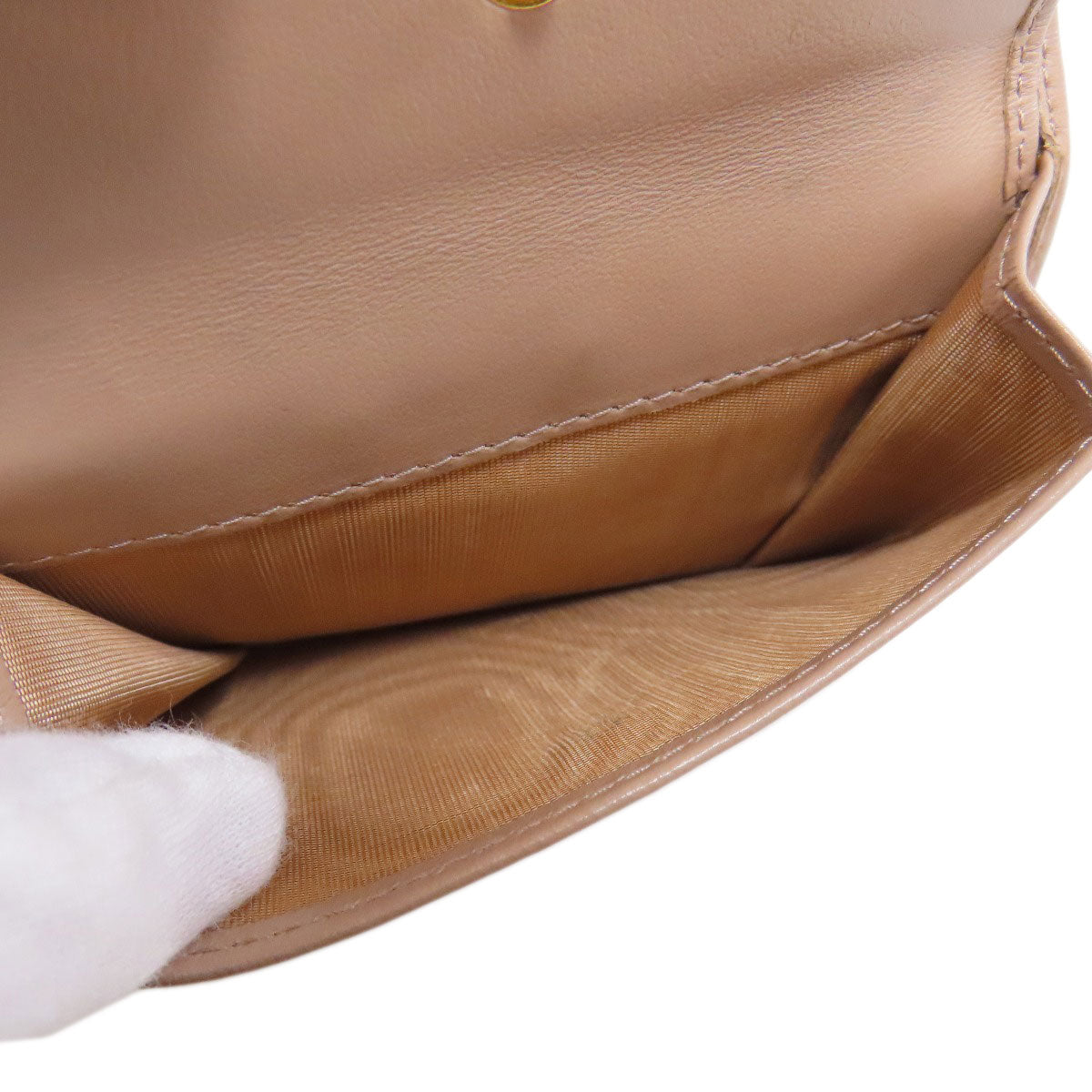 PRADA Bifold Wallet leather beige logo