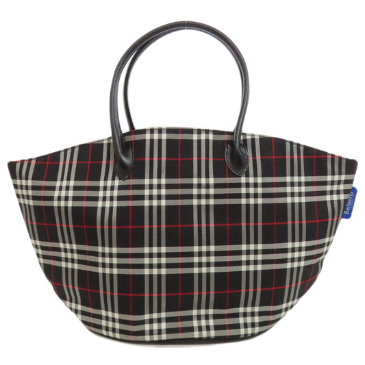 BURBERRY Tote Bag Nylon black Blue Label Check Pattern