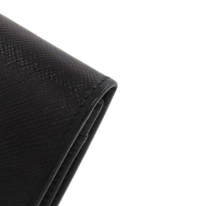 PRADA Card Case M504A Safiano black Business card holder logoMetal