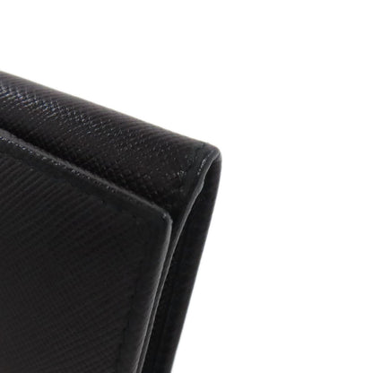 PRADA Card Case M504A Safiano black Business card holder logoMetal