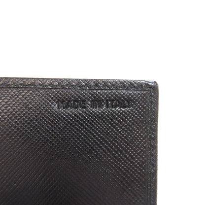 PRADA Card Case M504A Safiano black Business card holder logoMetal