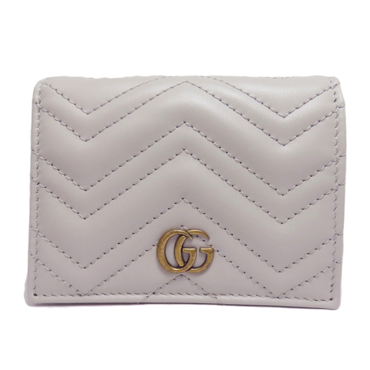 GUCCI Bifold Wallet 466492 leather gray GG Marmont