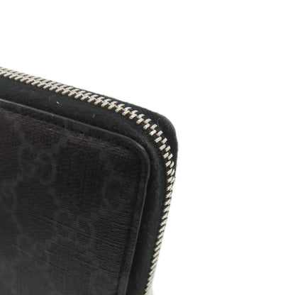 GUCCI Long Wallet Purse 408831 PVC black GG Supreme Shelly Line
