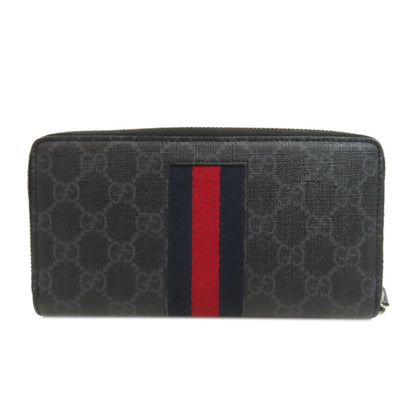 GUCCI Long Wallet Purse 408831 PVC black GG Supreme Shelly Line