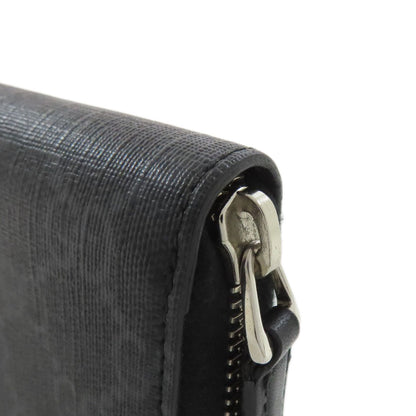 GUCCI Long Wallet Purse 408831 PVC black GG Supreme Shelly Line