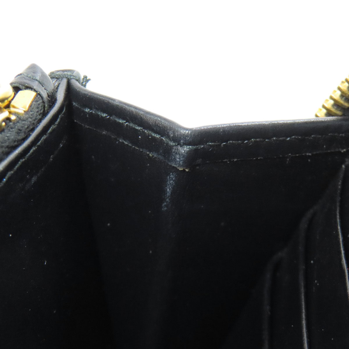 PRADA Long Wallet Purse 1ML506 Calfskin black Zip Around embossing