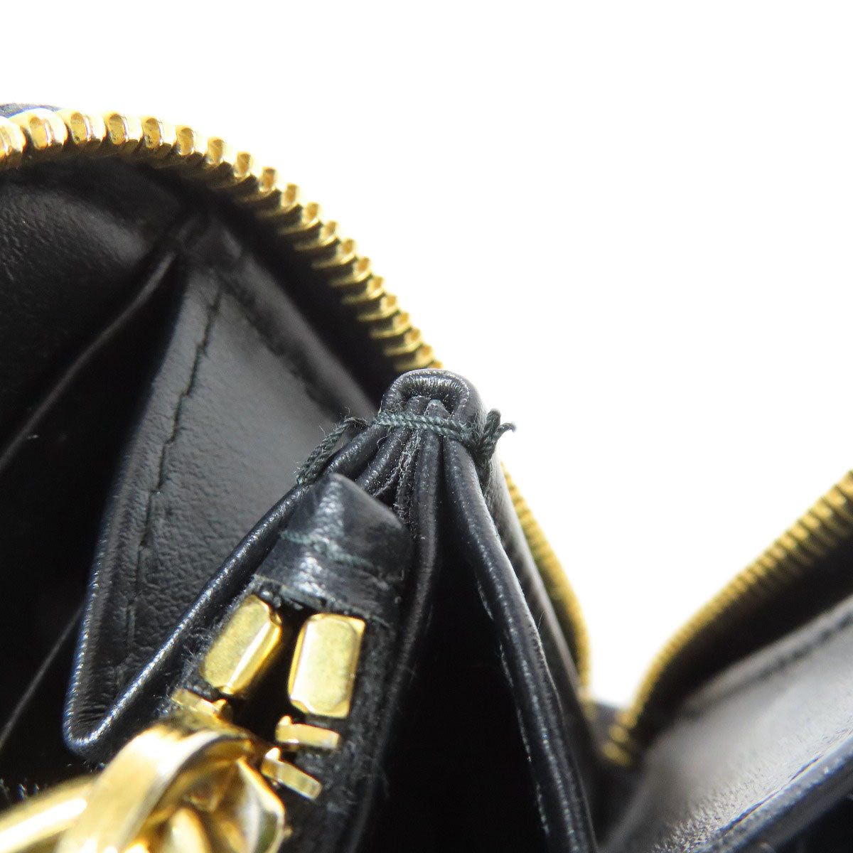PRADA Long Wallet Purse 1ML506 Calfskin black Zip Around embossing