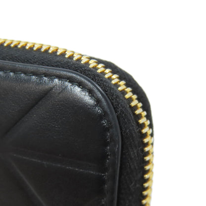 PRADA Long Wallet Purse 1ML506 Calfskin black Zip Around embossing
