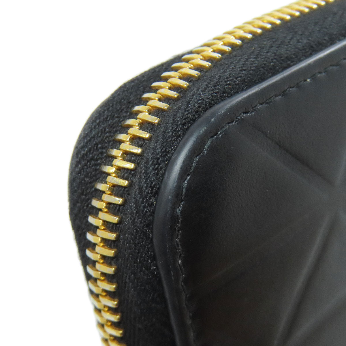 PRADA Long Wallet Purse 1ML506 Calfskin black Zip Around embossing