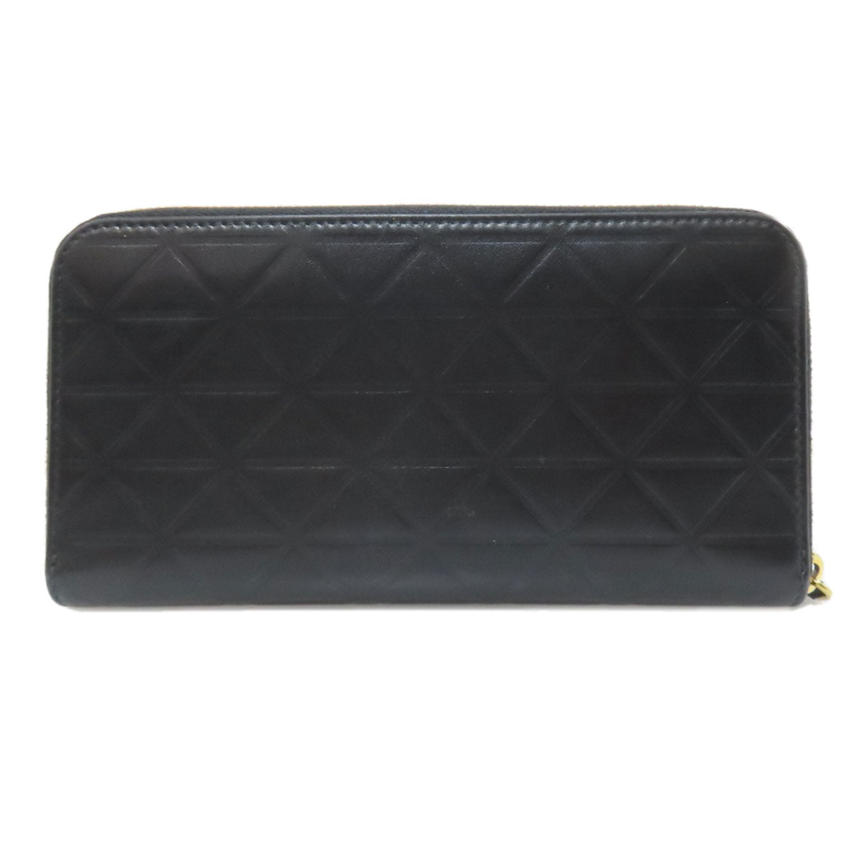 PRADA Long Wallet Purse 1ML506 Calfskin black Zip Around embossing