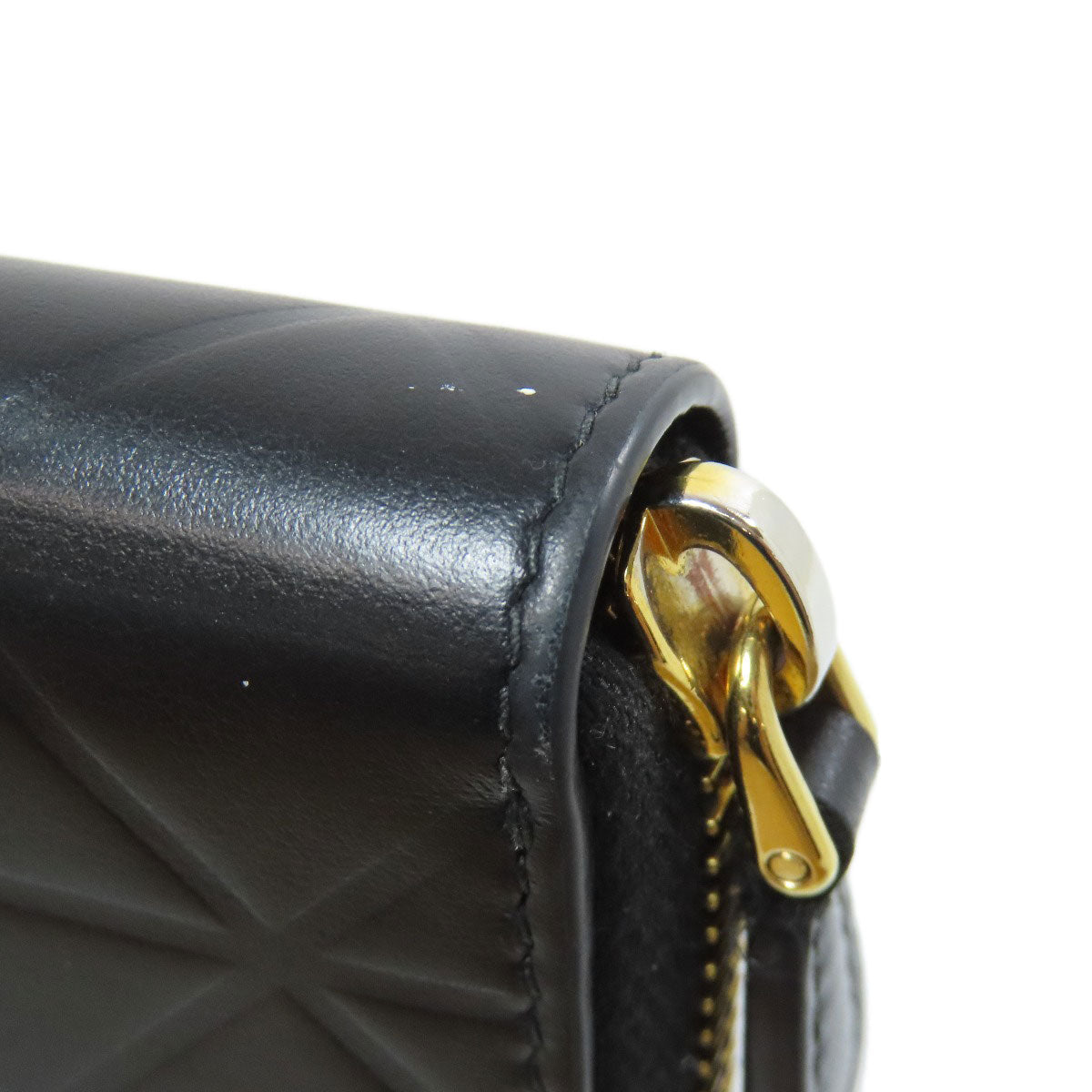 PRADA Long Wallet Purse 1ML506 Calfskin black Zip Around embossing