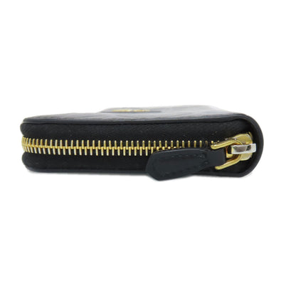 PRADA Long Wallet Purse 1ML506 Calfskin black Zip Around embossing