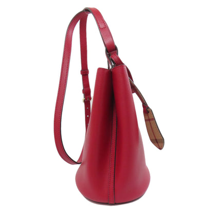 BURBERRY Shoulder Bag leather Red Long shoulder