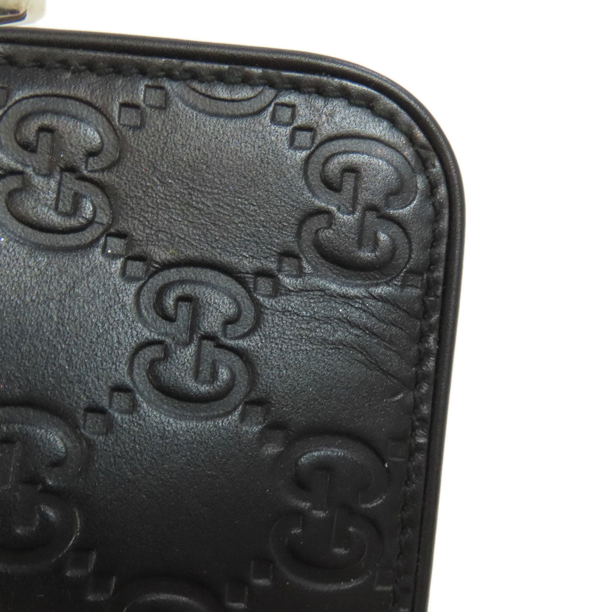 GUCCI Coin case 233183 leather black GG Signature Shima