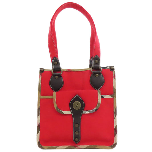 BURBERRY Handbag canvas Red Nova Check