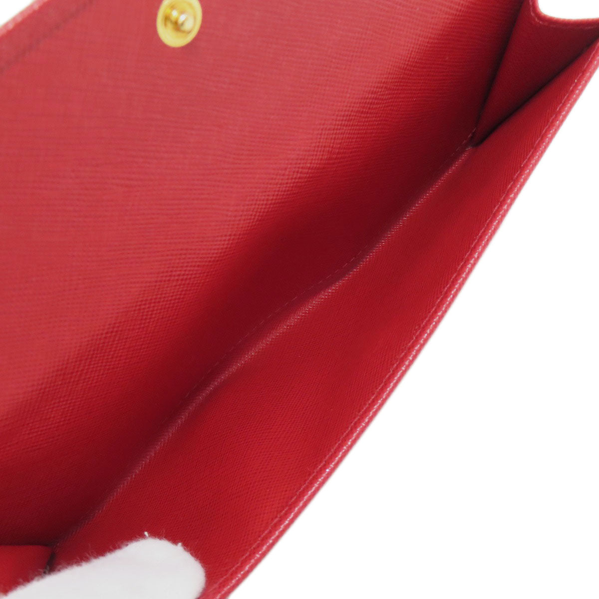 PRADA Long Wallet Purse Safiano Red logoMetal