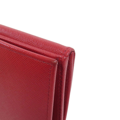 PRADA Long Wallet Purse Safiano Red logoMetal