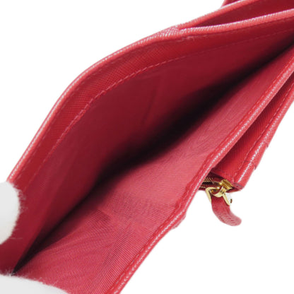 PRADA Long Wallet Purse Safiano Red logoMetal