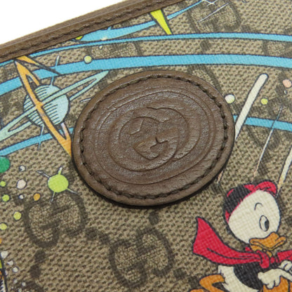 GUCCI Long Wallet Purse 647940 PVC Brown Zip Around Disney Donald Duck collaboration GG Supreme