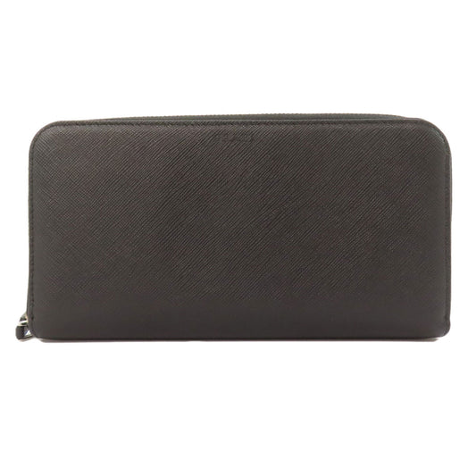 PRADA Long Wallet Purse Safiano black Zip Around