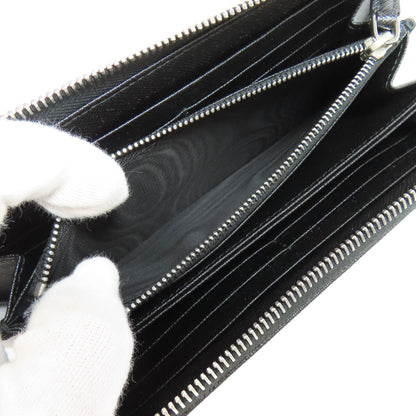 PRADA Long Wallet Purse Safiano black Zip Around