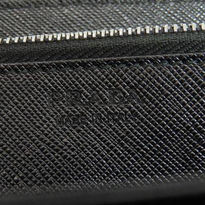 PRADA Long Wallet Purse Safiano black Zip Around