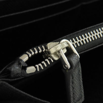PRADA Long Wallet Purse Safiano black Zip Around