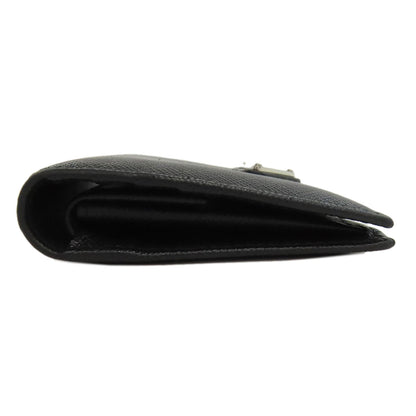 PRADA Long Wallet Purse Calfskin black logoMetal