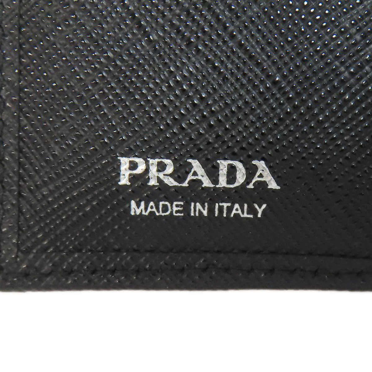 PRADA Long Wallet Purse Calfskin black logoMetal
