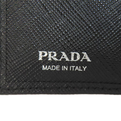 PRADA Long Wallet Purse Calfskin black logoMetal
