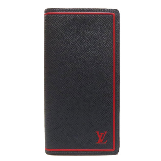 LOUIS VUITTON Long Wallet Purse M63434 Taiga Leather Navy Portefeuille Blaza