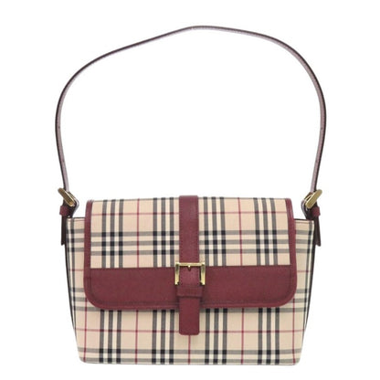 BURBERRY Handbag Canvas, Leather beige Nova Check